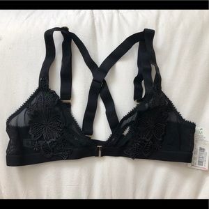 NWT Black lace strappy bra